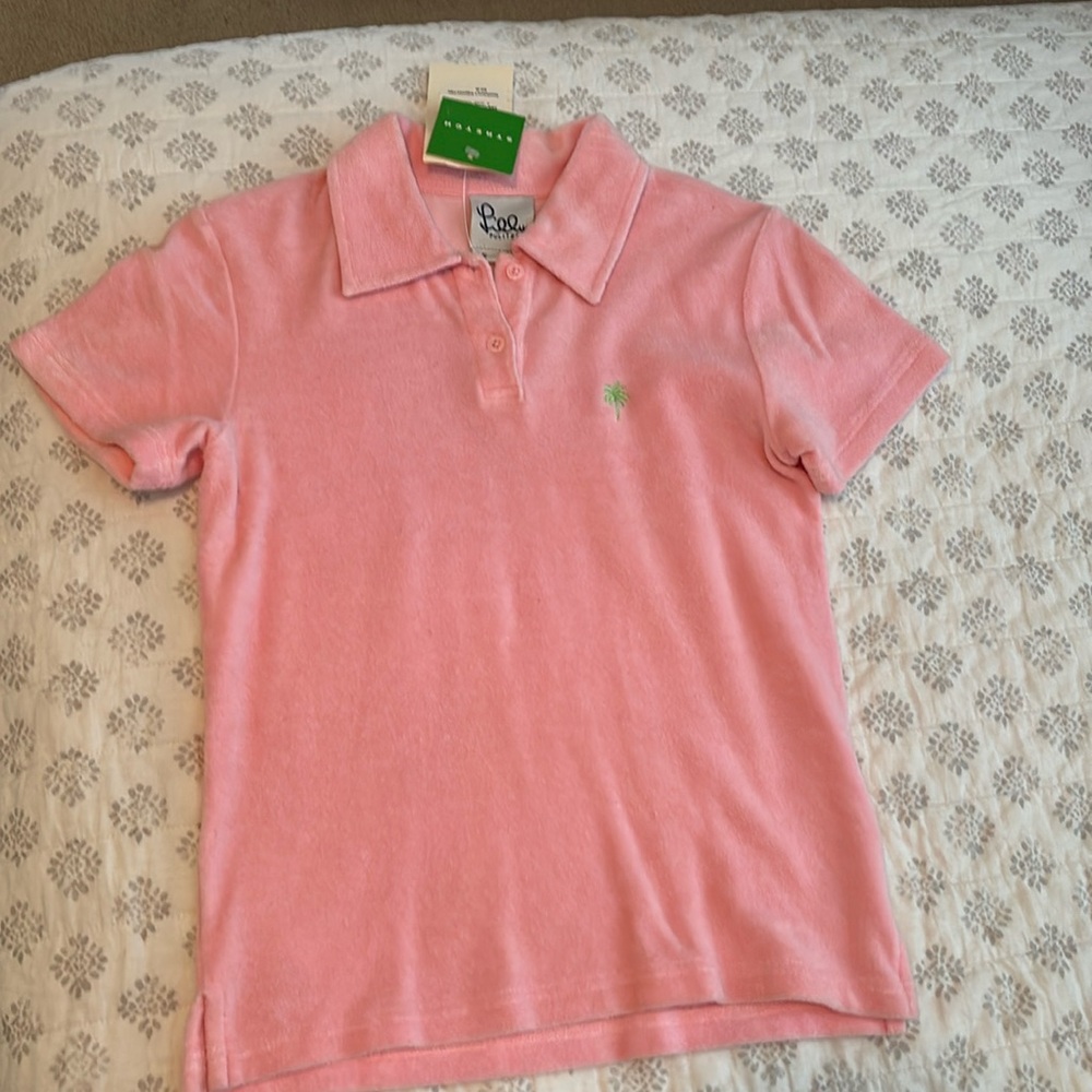 Lilly Pulitzer Pink Terry Shrunken Polo